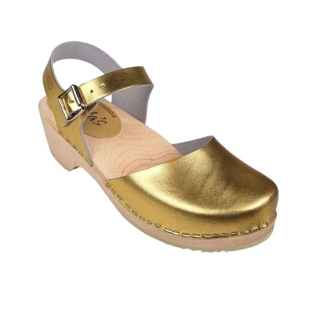 Low Wood Mary Jane Silver Clogs | Lotta from Stockholm
