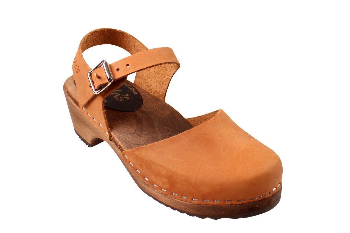 Low Wood Brown Clogs Mary Janes on Brown Base | Lotta from Stockholm