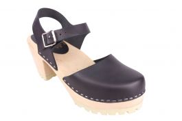 Lotta From Stockholm Classic High Heel Covered Mary Jane Style Clogs ...