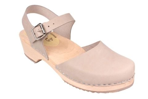 Low Wood Oatmeal Oiled Nubuck Leather Clogs 