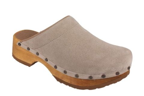 Sanita CHO Chunky Clogs in Beige Suede Seconds