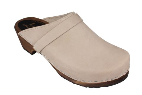 Classic Oatmeal Oiled Nubuck Clogs on Brown Base Seconds