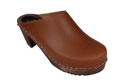 High Heel Classic Cinnamon Clogs on Brown Base Seconds