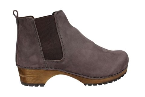 Womens winter ankle boots Lotta's Jo clogs boots in anthracite grey on a wooden clogs base Winter Footwear for women slip on winter boots womens by Lotta from Stockholm