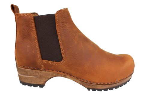 Lotta's Jo Clog Boots in Cognac Soft Oil Leather Seconds