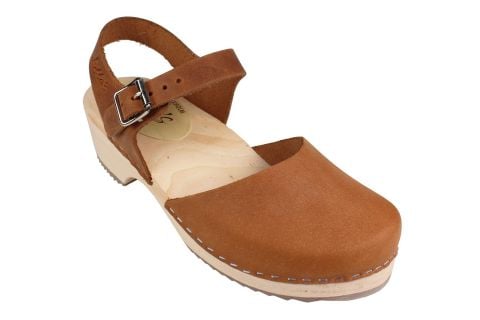 Brown Clogs in Low Wood Oiled Nubuck