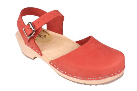 Low Wood women's clogs in persian plum coloured oiled nubuck on a natural base by Lotta from Stockholm