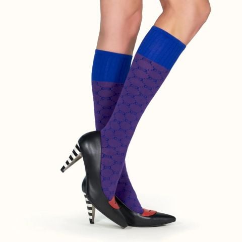 margot Blue'n'purple Team knee high Socks Lotta from Stockholm