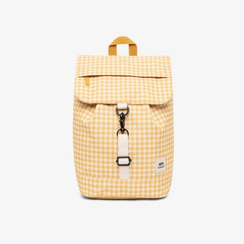 Lefrik Scout Mini Rucksack Backpack in Vichy Mustard Front View