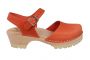 Low Wood Tractor Sole Clogs Orange Oiled Nubuck Leather Seconds 