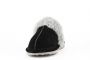 Sheepskin Nancy Mule Slippers in Black with Fur Trim