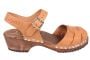 Low Peep Toe Stud Clogs Brown Oiled Nubuck Leather on Brown Base Seconds