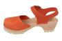 Low Wood Tractor Sole Clogs Orange Oiled Nubuck Leather