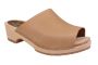 Berit Low Open Clog in Fawn Oiled Nubuck Leather