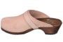 Dusty Pink Suede Clogs with a brown base by Lotta from Stockholm