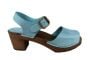 Alicia High Heel Open in Blue Stain Resistant Nubuck on Brown Base