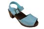 Alicia High Heel Open in Blue Stain Resistant Nubuck on Brown Base
