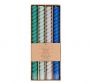 British Colour Standard Eco Dinner Candles Spiral -Mixed Blues / Greens, Mixed Set Of 4
