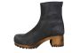 Lotta's Britt clogs boots in charcoal leather on wooden clogs base by Lotta from Stockholm