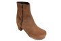 Lotta's Emma Clog Boots in Antique Brown Suede Leather