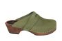 Classic Penny Clog Green Oiled Nubuck Leather on Brown Base