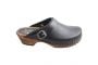 Classic Black clogs with strap on Brown Base