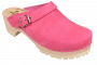 Classic Pink Oiled Nubuck Women's clogs with a wooden base and tractor sole by Lotta from Stockholm