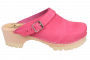 Classic Pink Oiled Nubuck Women's clogs with a wooden base and tractor sole by Lotta from Stockholm