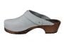 Classic Sea Grey Oiled Nubuck Clogs with Strap on Brown Base Seconds