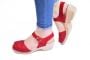 Lotta From Stockholm Low Heel Peep Toe Clog in Red