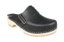 Elsa Classic Black Leather Clogs with Buckle Seconds 