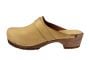 Elsa Classic Clogs in Sand Stain Resistant Nubuck on Brown Base