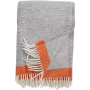 Klippan Hampus Grey and Orange Eco 100% Lambswool Blanket