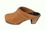 High Heel Classic Clog in Brown Oiled with Brown Base 