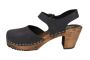 Women's clogs Highwood Black oiled on wooden clogs base by Lotta from Stockholm