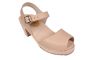 High Heeled Open Toes women's clogs in nude on a natural base by Lotta from Stockholm