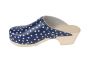 Torpatoffeln Classic Clog in Blue Leather with White Spots Rev Side 2