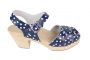 Peep Toe Clogs Blue with White Dots Side 2 Seconds
