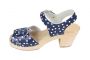 Peep Toe Clogs Blue with White Dots Rev Side Seconds