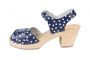 Peep Toe Clogs Blue with White Dots Rev Side Seconds