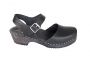 low wood black clogs with black sole side 2