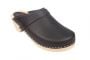 Classic Black women's clogs on wooden clogs Base