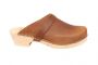 Classic Brown Oiled Nubuck Clogs Side