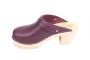 Lotta From Stockholm High Clog with Tractor Sole and moveable strap in aubergine leather rev side 2