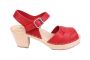 Lotta From Stockholm Peep Toe in Steel Red Leather Side