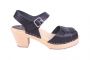 Lotta From Stockholm Peep Toe Clog in Black Leather Side