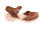 Lotta From Stockholm Low Wood Clogs in Brown Oiled Nubuck side