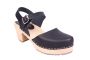 Lotta From Stockholm Highwood Clogs in Black Leather with Natural Sole main 