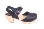Lotta From Stockholm Highwood Clogs in Black Leather with Natural Sole side 2