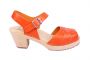 Lotta From Stockholm Peep Toe Clogs in Orange Leather side